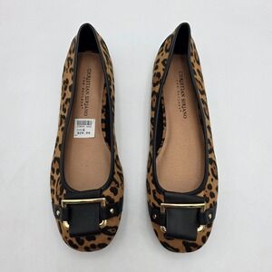 Christian Siriano for Payless Size 8 Ballet Slipper Flats Leopard Print W Buckle